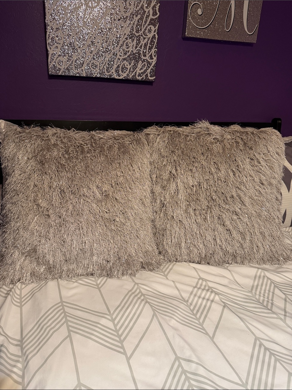 Safavieh Plush  Decorative Pillows - Gray Shimmer NWOT 2 Pillow set